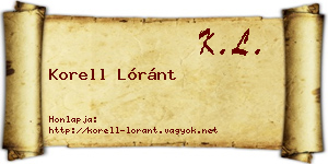 Korell Lóránt névjegykártya